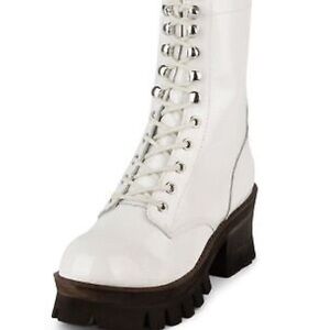 White Platform Lace-Up Boots Jeffrey Campbell-Burning Man